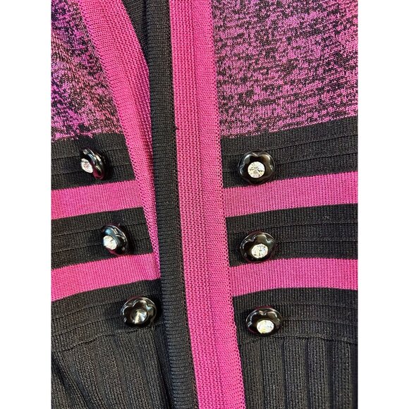 Misook Pink & Black Two-Piece Knit Twinset Cardigan & Tank Top Set Small - Picture 6 of 6